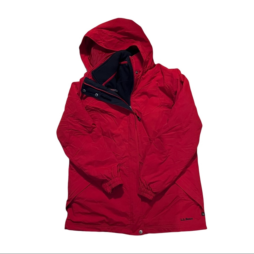 Vintage 90’s L.L. Bean Women’s Medium Red 3 in 1 Jacket Fleece Winter Coat